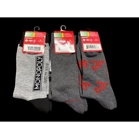 3 Pair Adult Men's Monopoly Game Crew Socks Uncle Pennybags Sz 6-12 new with Tag - Picture 2 of 5